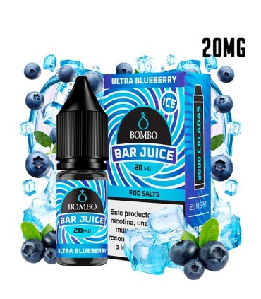 ULTRA BLUEBERRY ICE 20MG NIC SALT 10ML - BOMBO BAR JUICE