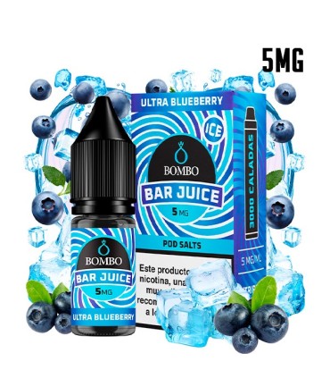 ULTRA BLUEBERRY ICE 5MG NIC SALT 10ML - BOMBO BAR JUICE