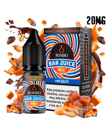 PEANUT CARAMEL CHOCOLATE 20MG NIC SALT 10ML - BOMBO BAR JUICE