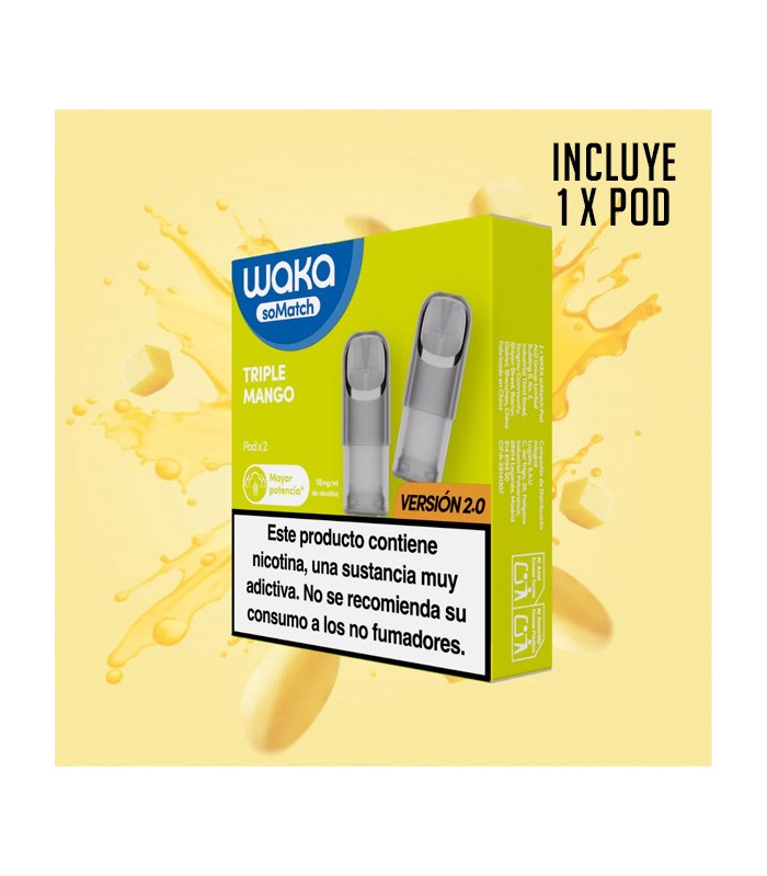 1 X WAKA SOMATCH MINI POD TRIPLE MANGO 18MG