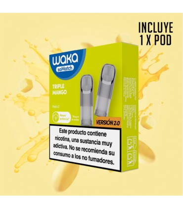 1 X WAKA SOMATCH MINI POD TRIPLE MANGO 18MG