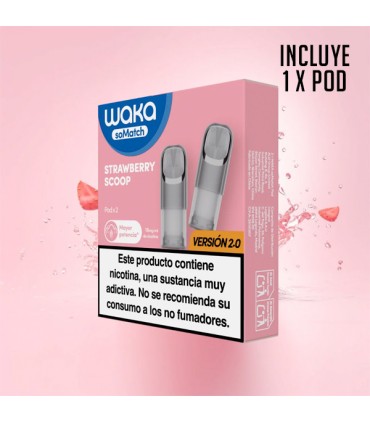 1 X WAKA SOMATCH MINI POD STRAWBERRY SCOOP 18MG