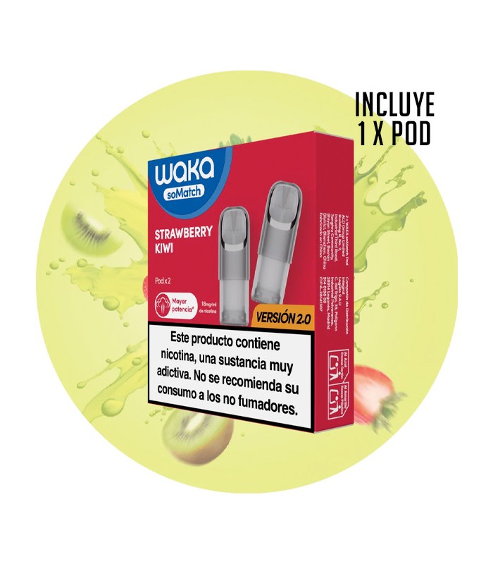 1 X WAKA SOMATCH MINI POD BLUEBERRY CRANBERRY CHERRY 18MG