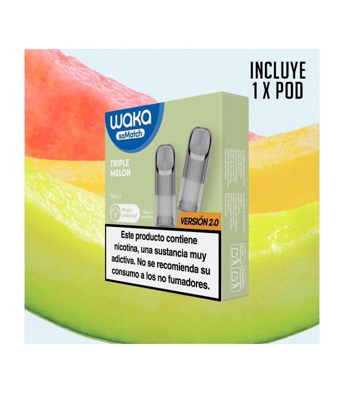 1 X WAKA SOMATCH MINI POD TRIPLE MELON 18MG