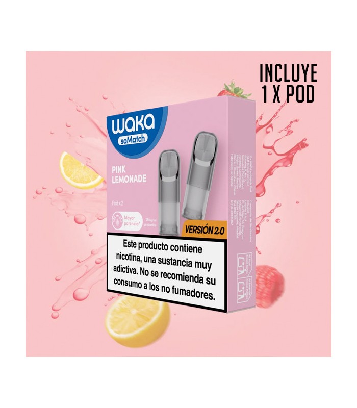 1 X WAKA SOMATCH MINI POD PINK LEMONADE 18MG