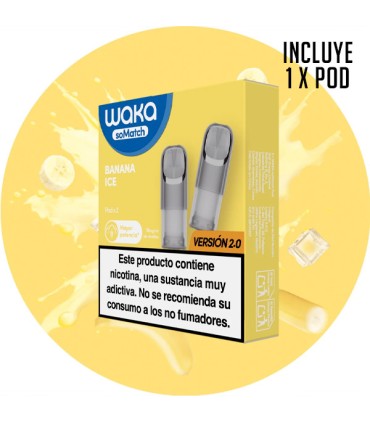 1 X WAKA SOMATCH MINI POD BANANA ICE 18MG