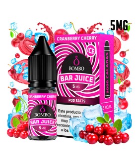 CRANBERRY CHERRY ICE 5MG NIC SALT 10ML - BOMBO BAR JUICE