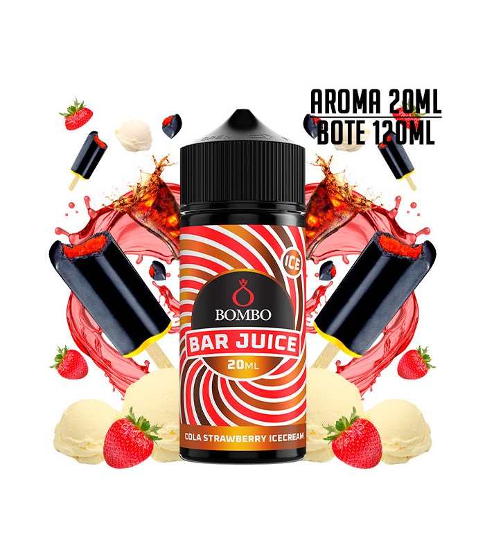 AROMA COLA STRAWBERRY ICE CREAM ICE 20ML/120 LONGFILL - BOMBO BAR JUICE