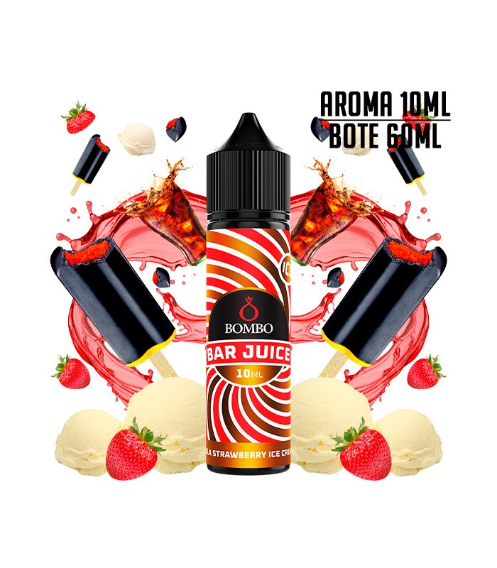 AROMA COLA STRAWBERRY ICE CREAM ICE 10ML/60 LONGFILL - BOMBO BAR JUICE
