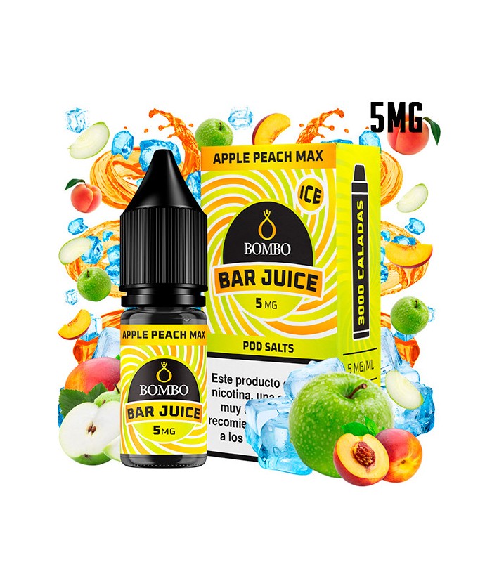 APPLE PEACH MAX ICE 5MG NIC SALT 10ML - BOMBO BAR JUICE