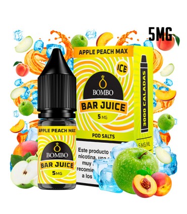 APPLE PEACH MAX ICE 5MG NIC SALT 10ML - BOMBO BAR JUICE