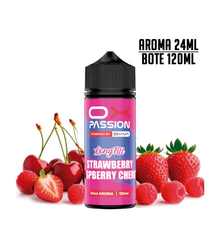 AROMA STRAWBERRY RASPBERRY CHERRY 24ML/120 LONGFILL - OX PASSION