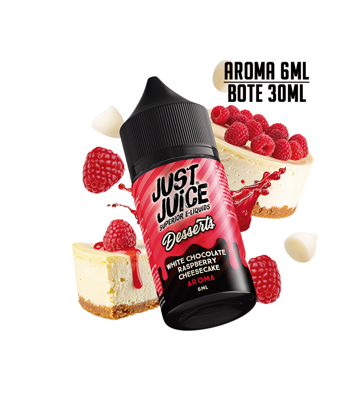 AROMA WHITE CHOCOLATE RASPBERRY CHEESECAKE 6ML/30 LONGFILL - JUST JUICE DESSERTS
