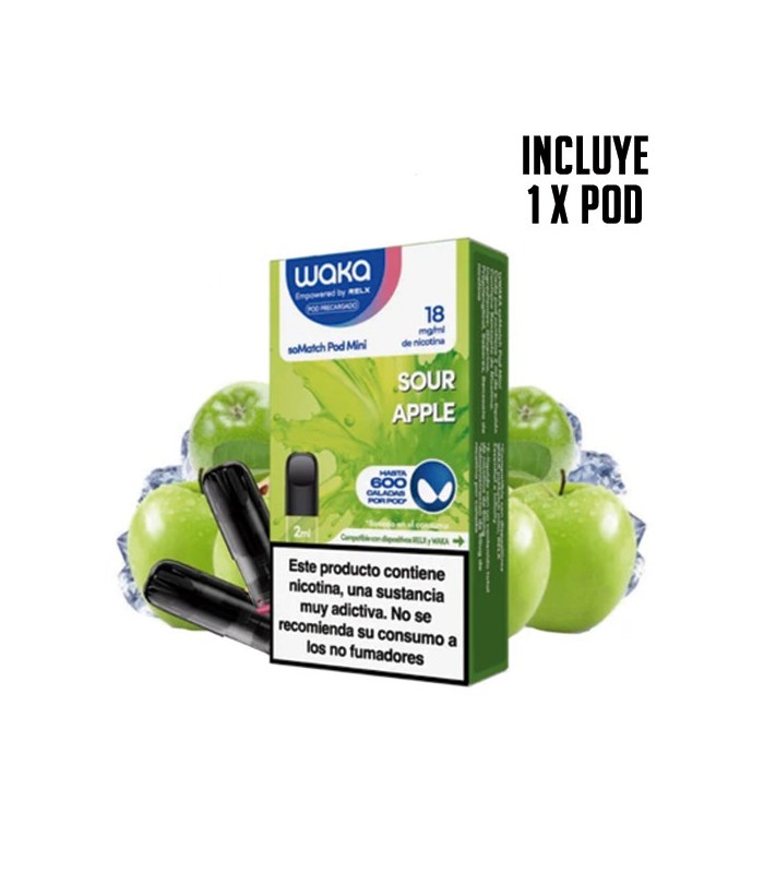 1 X WAKA SOMATCH MINI POD SOUR APPLE 18MG