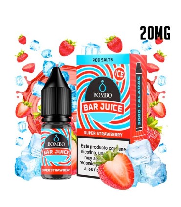 SUPER STRAWBERRY ICE 20MG NIC SALT 10ML - BOMBO BAR JUICE