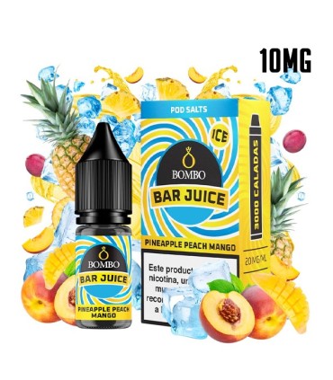 PINEAPPLE PEACH MANGO ICE 10MG NIC SALT 10ML - BOMBO BAR JUICE