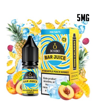PINEAPPLE PEACH MANGO ICE 5MG NIC SALT 10ML - BOMBO BAR JUICE
