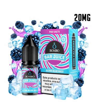 ULTRA BLUE RAZZ ICE 20MG NIC SALT 10ML - BOMBO BAR JUICE