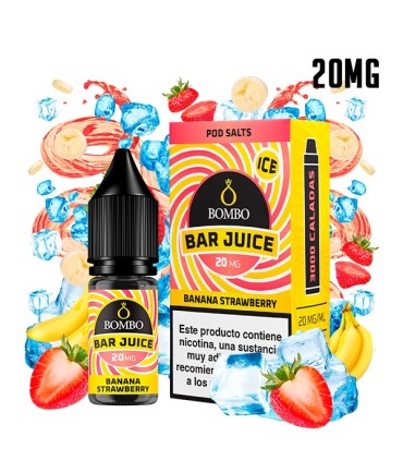 BANANA STRAWBERRY ICE 20MG NIC SALT 10ML - BOMBO BAR JUICE