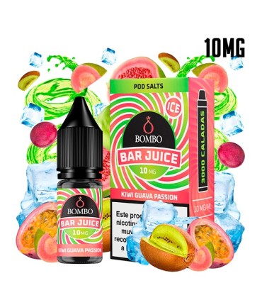 KIWI GUAVA PASSION ICE 10MG NIC SALT 10ML - BOMBO BAR JUICE